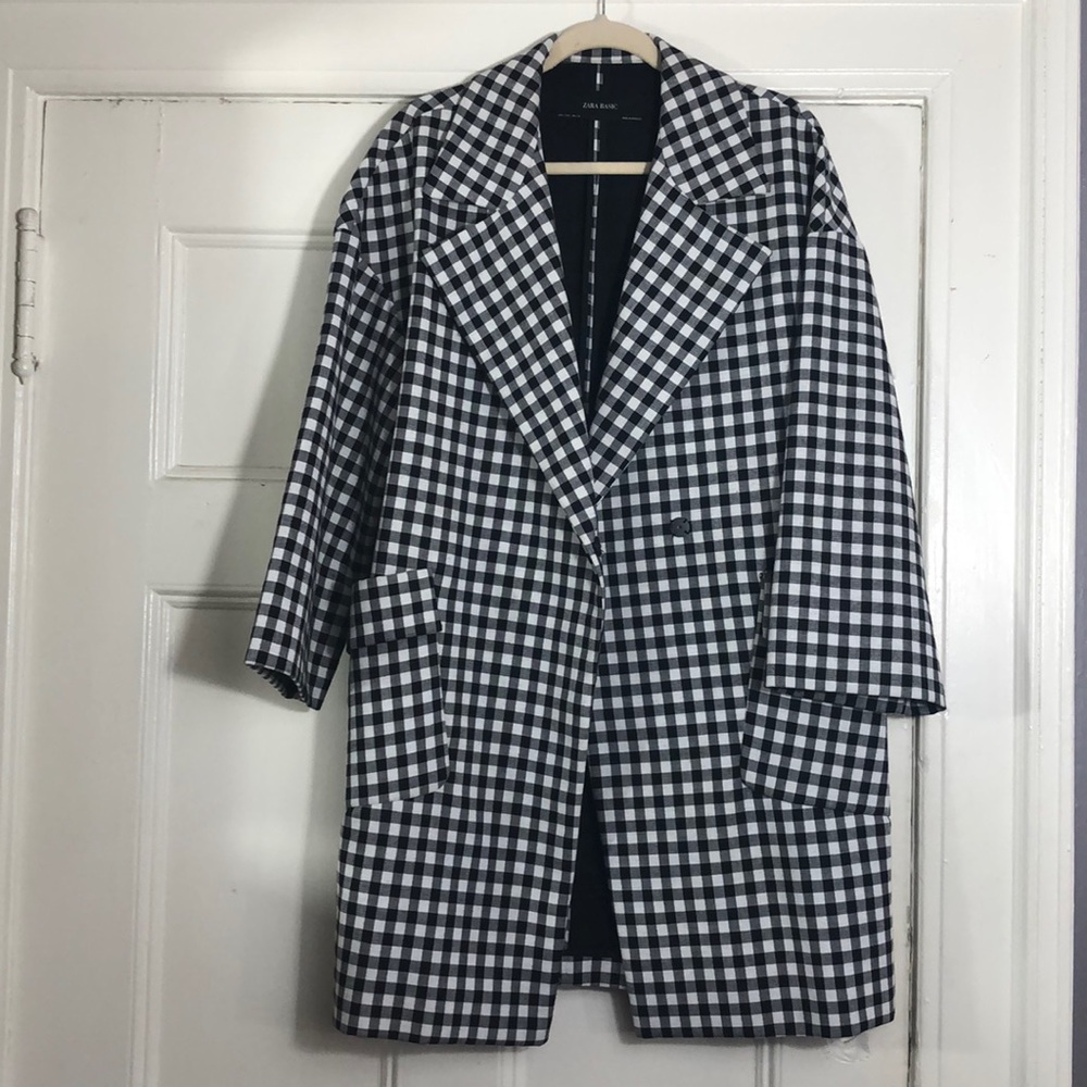 Zara size large black and white coat.